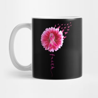 Breast cancer Awareness Sunflower Lover Pink Ribbon Womens Mug